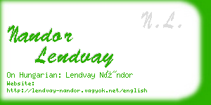nandor lendvay business card